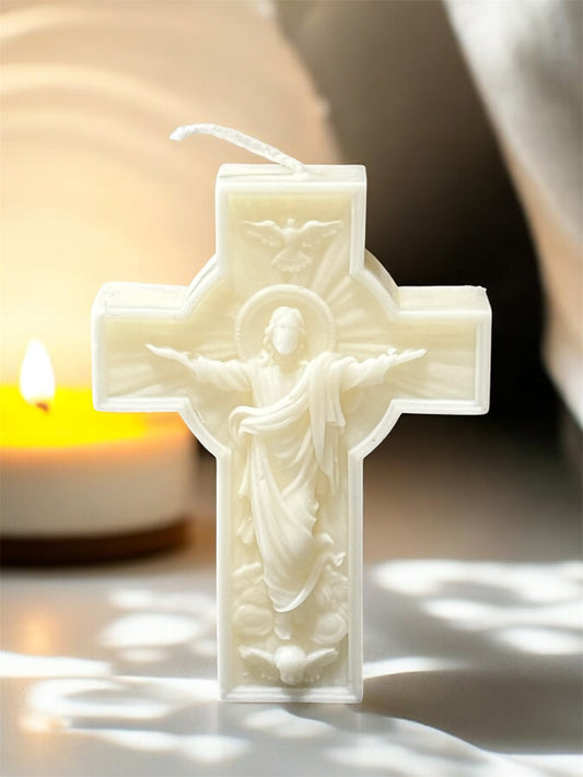 Bougie CROIX RÉSURRECTION DE JESUS-CHRIST